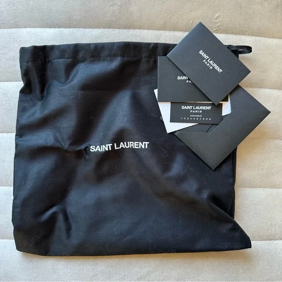 YSL Mini Lou Grain de Poudre Matelasse Monogram Bag Black Silver - Picture 5 of 6